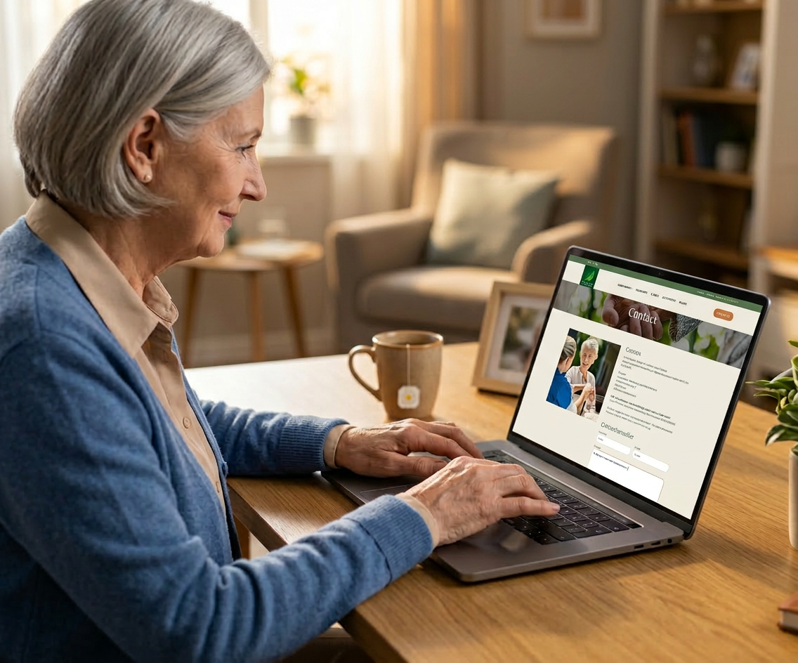 Serviceflat Midland Contactformulier invullen op laptop